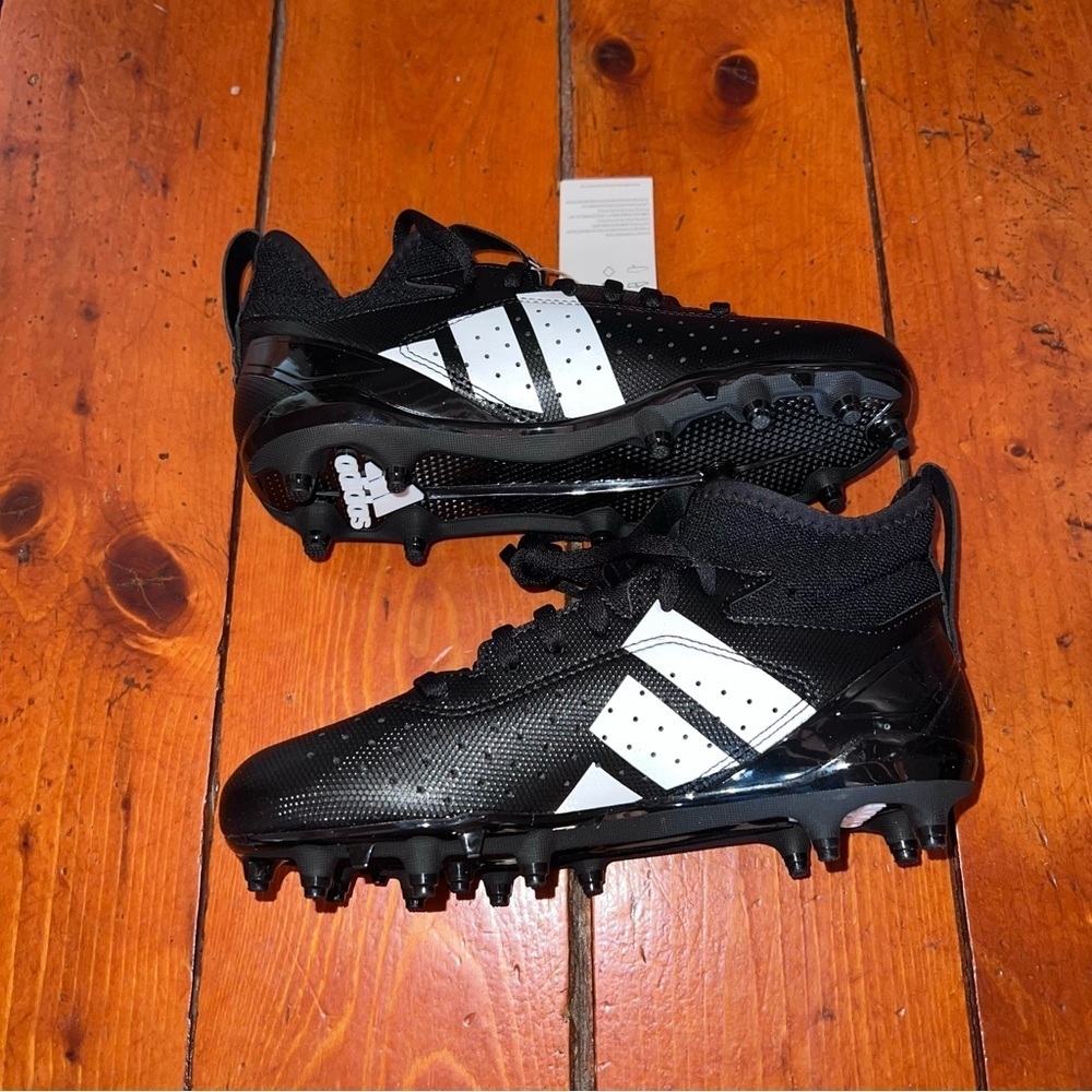 ***NWT***Adidas Adizero Impact Youth Black & White Football Cleats - Picture 7 of 11